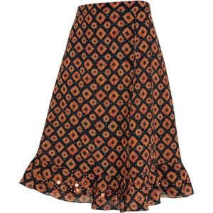 Jones New York Silk  Fluted  Medallion Print Cooper Bangled Hem Size 10